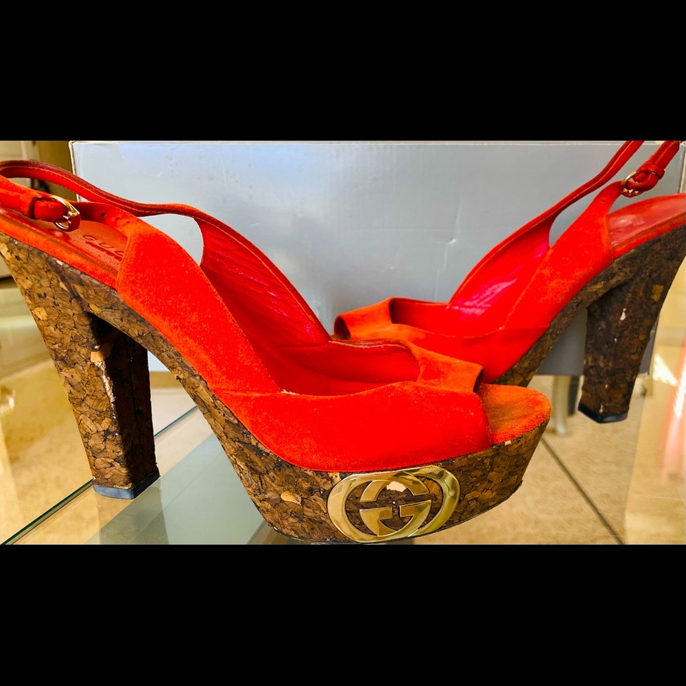 Burnt orange gucci heel